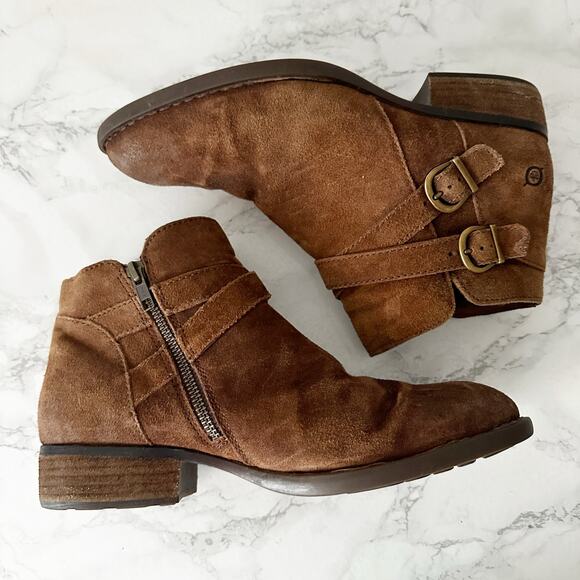 Born Ozark Rust Suede Ankle Strap Boot Women’s Size 9 - Picture 6 of 11